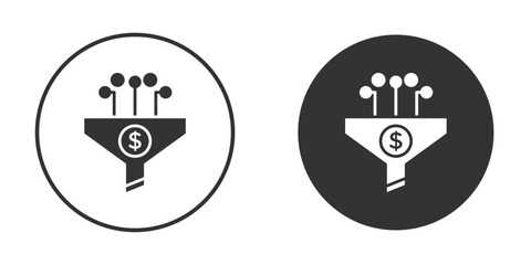 Sales funnel icon clipart element. stroke art design graphics
