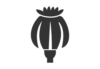 Opium poppy vector silhouette illustration isolated on white background