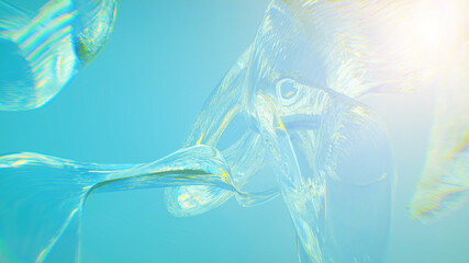 glass shape background 3d render