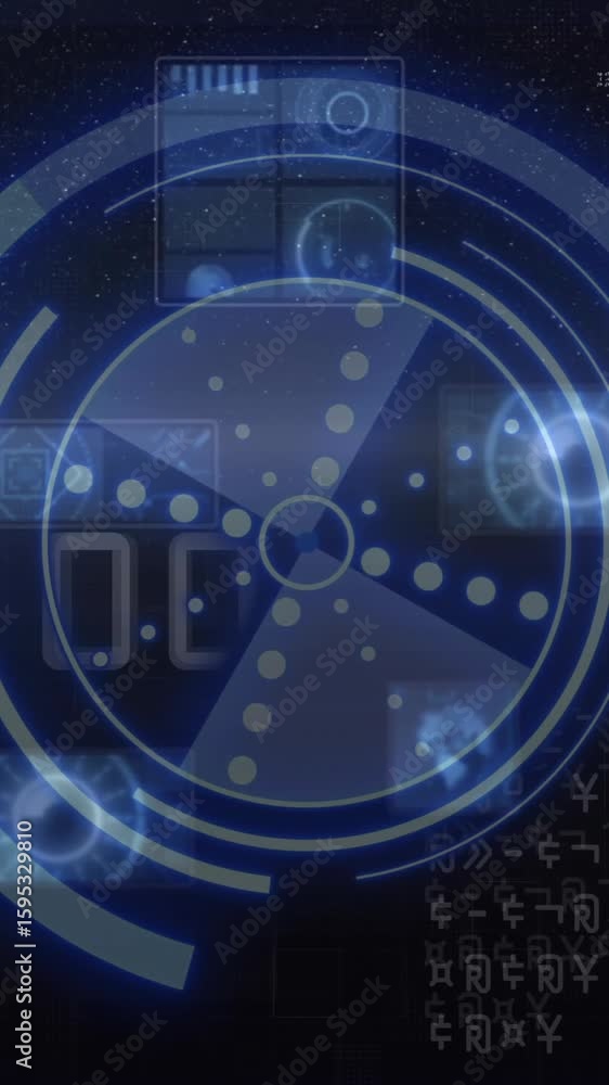 Poster animation of data processing over globe and scope scanning