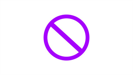 Isolated purple no stop sign, prohibition sign or stop sign image. Disallowed or no symbol for public.