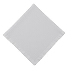 a plain white square shaped cloth napkin with rounded corners placed against a solid black background