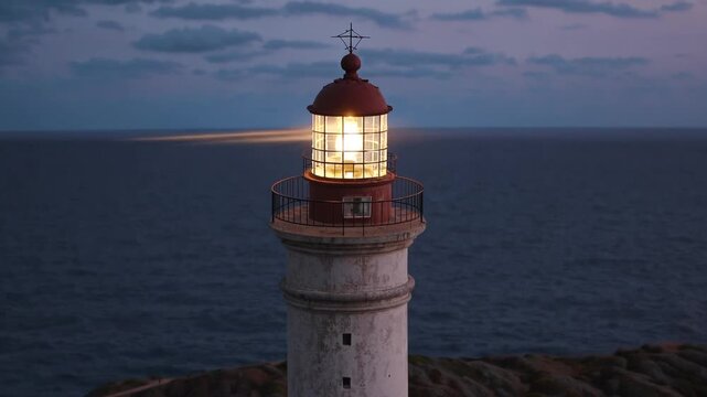 remote coastal village with no road access, relying on natural water sources and historic lighthouse for power