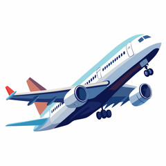 Vector drawn passenger plane, isolated on white background.