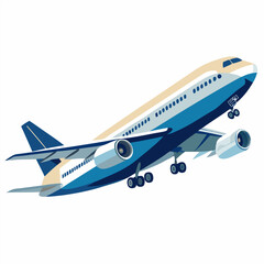 Vector drawn passenger plane, isolated on white background.