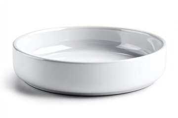 Round white ceramic bowl with a subtle gray inner rim.