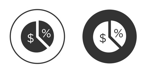 Dividend yield icon clipart element. stroke art design graphics