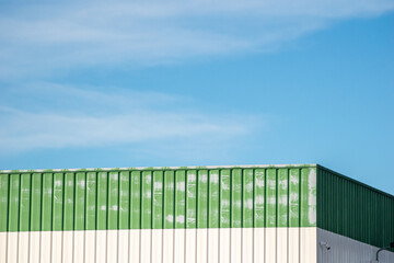 Geometric Building Facade Bright Sky Contrast