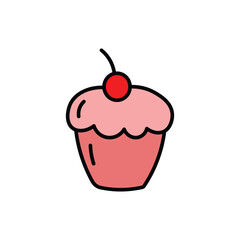 pink pie vector illustration