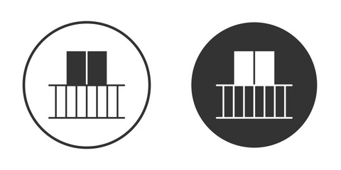 Balcony icon clipart element. stroke art design graphics