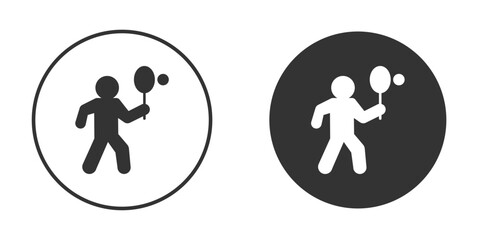 Badminton icon clipart element. stroke art design graphics