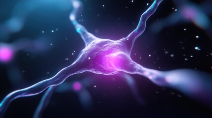 Glowing neural network connections in a dark space