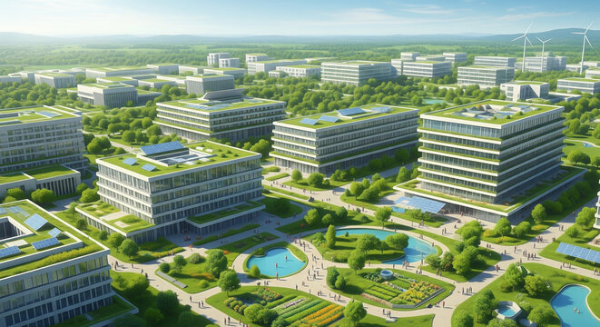aerial view of a greener future 