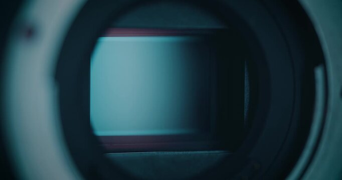 Close up of mirrorless camera sensor