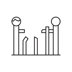 Broken fence icon, Symbol Outline icon Transparent background
