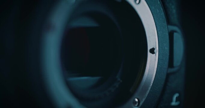 Close up of mirrorless camera sensor