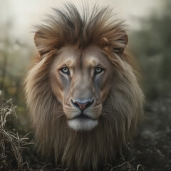 Lion close-up portrait