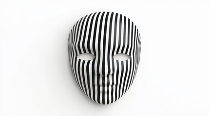 Fototapeta premium Unique artistic mask featuring a modern striped design, symbolizing identity and expression in contemporary art.