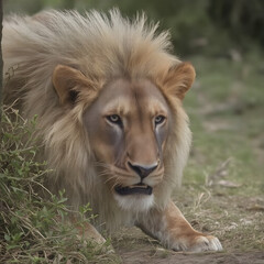 Obraz premium Lion close-up portrait