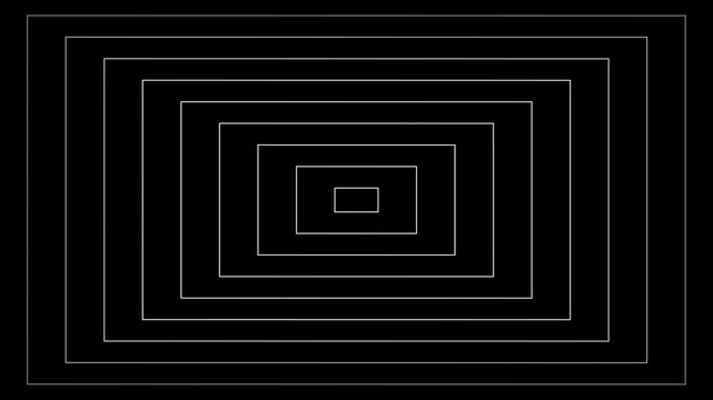 Animated Square Tunnel | Black Background Motion Graphics | 4K Visual Loop