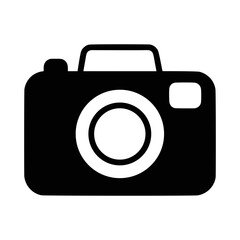 Silhouette of camera outline icon shown on white background minimalist photography art