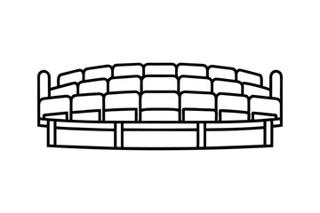 stadium seats line art vector illustration