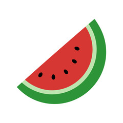 Silhouette of sliced watermelon with white background simple fruit icon for summer