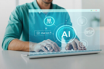 Artificial Intelligence Human Interaction with AI Through Digital Interface for Enhanced...