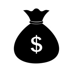 Money Bag Silhouette Vector Icon