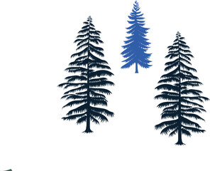 Naklejka premium Vector Tree Silhouettes Collection – Seasonal and Ecological Clear Distinct Shapes