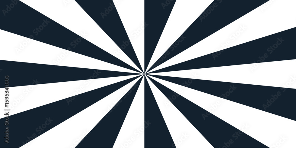 Poster abstract bold and vibrant background featuring a dynamic spiral burst pattern in vivid black and whi