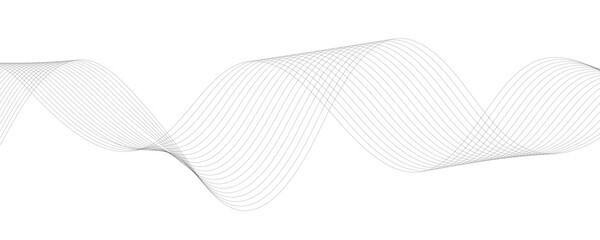 Abstract lines on a white background with a dynamic waveBackground lines wave abstract stripe design. Creative line art. Gray waves with lines. Vector waves background. Curved wavy line.