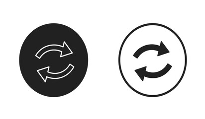 Obraz premium Circular Arrows Icon Set Black and White Refresh Symbols