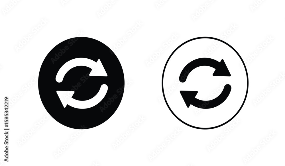 Poster circular arrows refresh reload recycle icons set