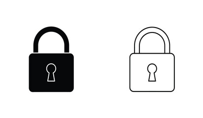 Black and White Padlock Icons Security and Privacy Symbols
