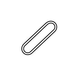 Obraz premium Abstract Double Line Shape: A minimalist line art illustration featuring a simple, elongated double-lined shape, angled diagonally on a white background.