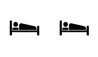 Simple Black Bed Icons Empty and Occupied
