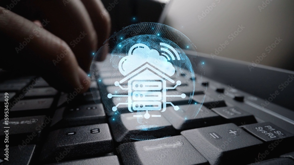 Poster cloud computing, cloud strategy, and cloud technology transforming digital infrastructure with scala