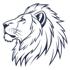 Fototapeta premium lione face icon white background 