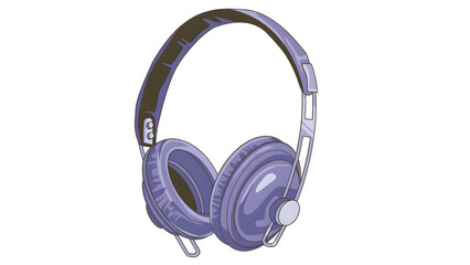 Purple Over-Ear Headphones with Headband – Stylish Music Accessory Vector for Audio Enthusiasts