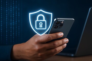 Cyber security concept. Protect user privacy network and private data access with padlock icon.