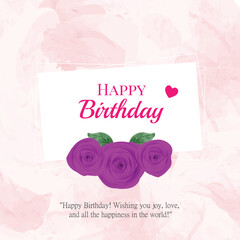 Happy Birthday Card with Roses