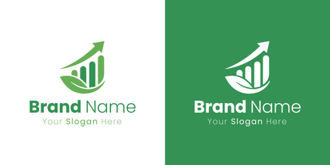 Green Growth and Financial Success Abstract Logo Design