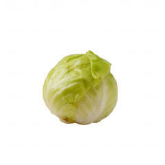 Fresh green cabbage on a white isolated background, showcasing its crisp leaves and vibrant color, ideal for healthy recipes and nutritional content.