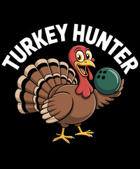 Funny Thanksgiving Day Turkey Bowling Player