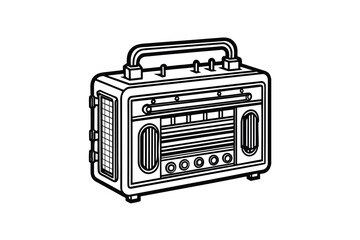 Fototapeta premium Vintage Boombox Illustration A Retro Radio Design with a Classic Aesthetic Perfect for Nostalgic Projects and Designs with a Touch of Old School Charm in