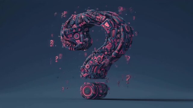 機械要素で形作られた謎のクエスチョン
