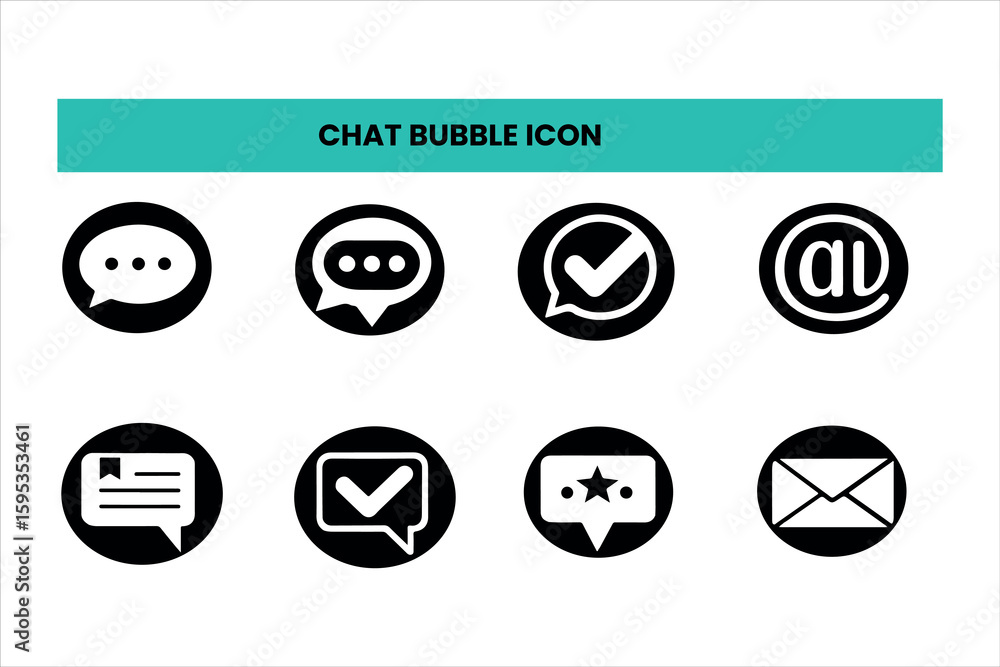 Poster set of outline icons related to chat bubble icon. linear icon collection. editable stroke. vector il