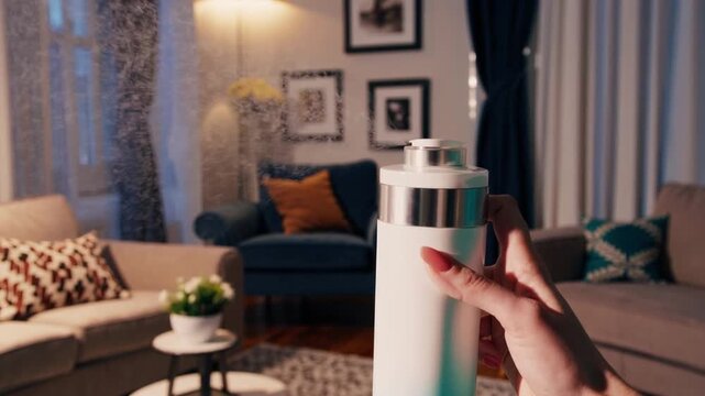 Aerosol Dispenser in Domestic Interior: Releasing Fragrance into Home Environment