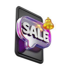 Sales and offers notification. 3d illustration.